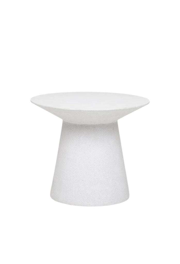 White solid outdoor dining table