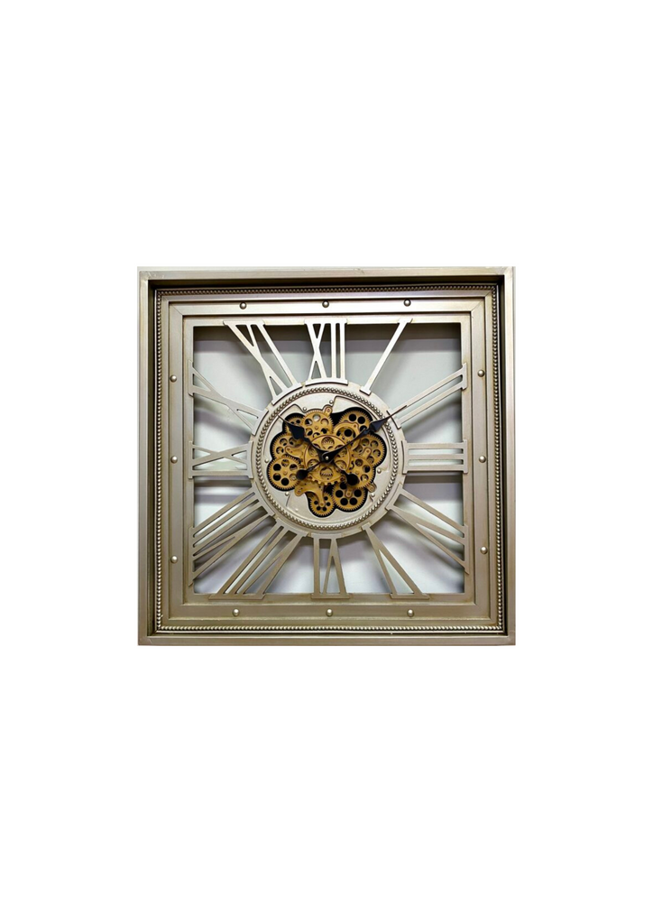 Dothan Luxurious Square Rotating Gears Wall Clock