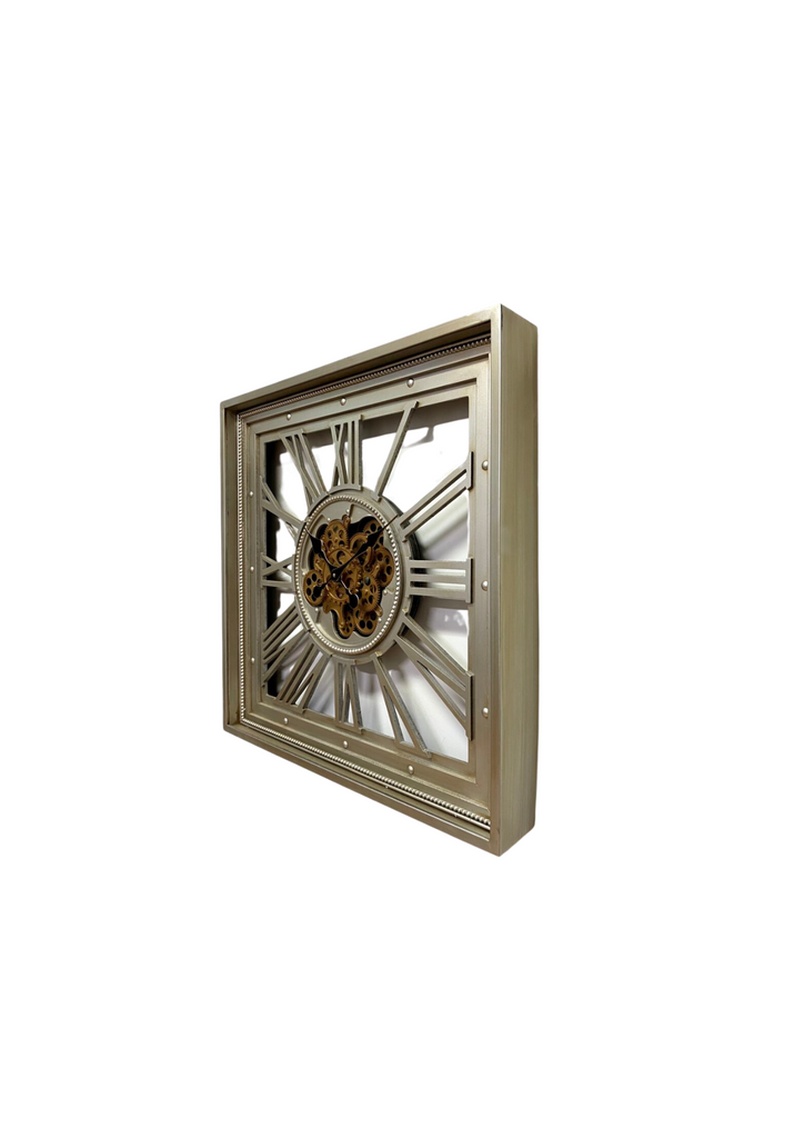 Dothan Luxurious Square Rotating Gears Wall Clock