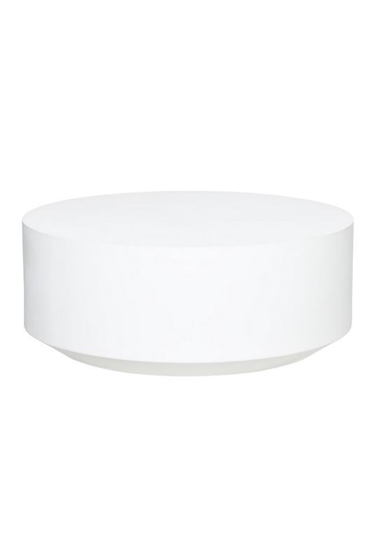 Clinton Round Block Coffee Table - White