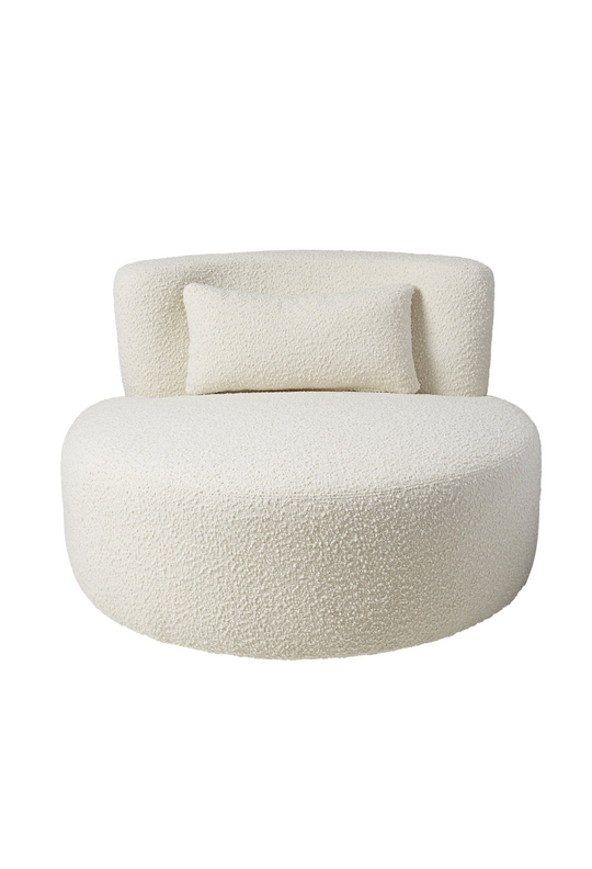 Claudelle Swivel Chair - Cream Boucle