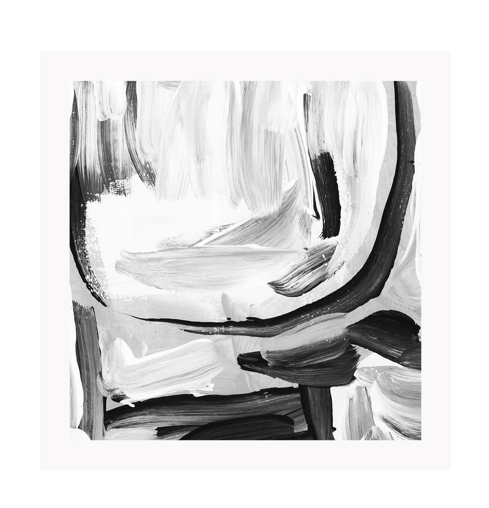 black and white abstract art framed paint 