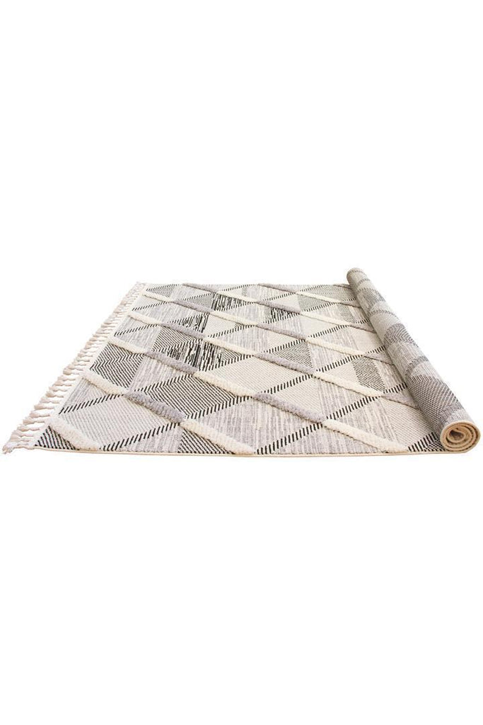 Amsterdam Fringed Moroccan Flatweave Rugs Z703A