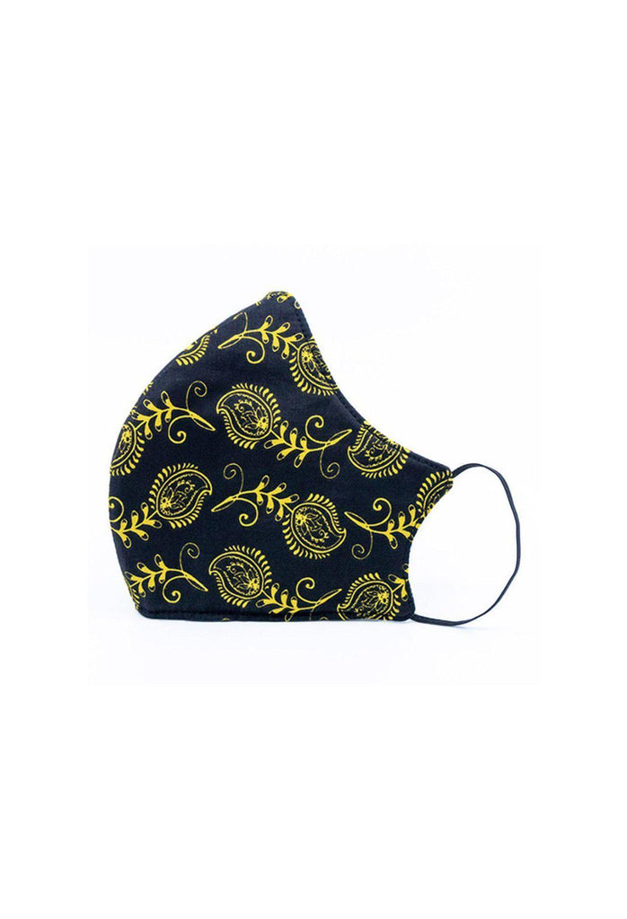 Bandana Black & Yellow Print Mask