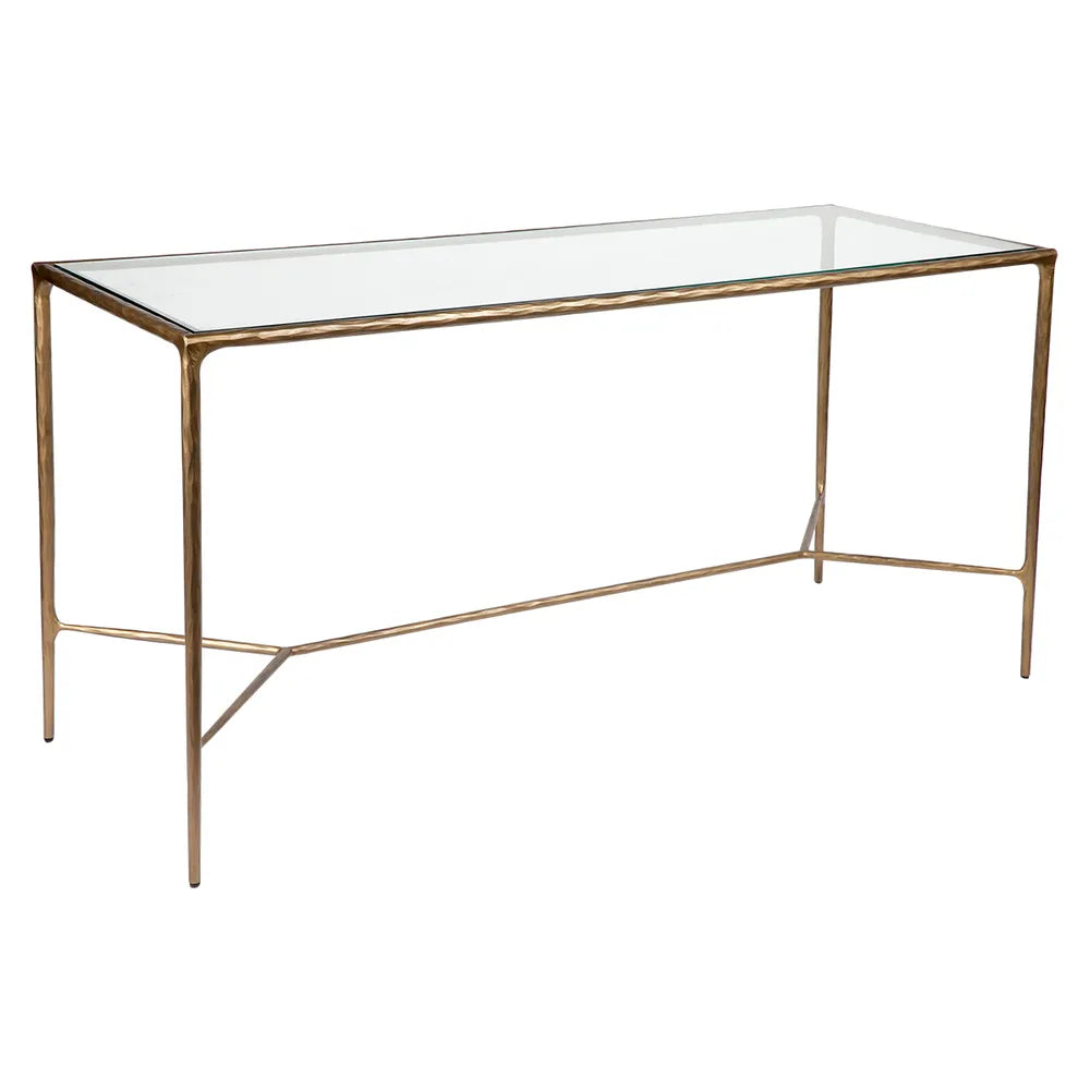 Elegant slim gold frame and glass table top