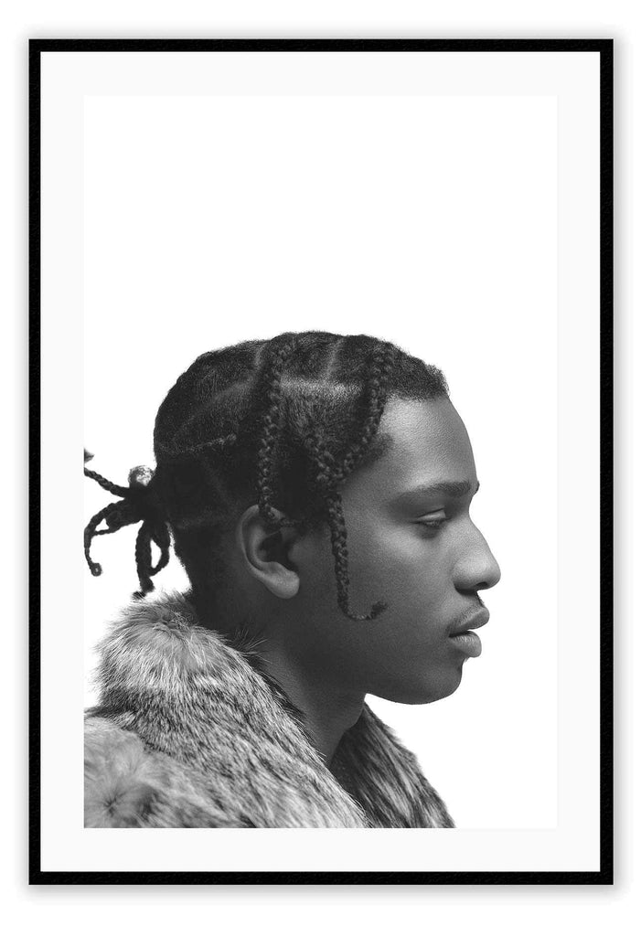ASAP rocky framed print art A$AP black and white background famous celebrity rapper