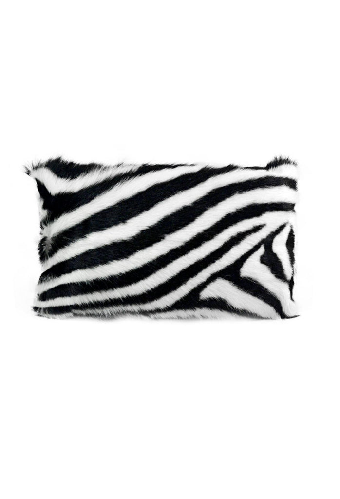 Goat Fur Cushion - Zebra