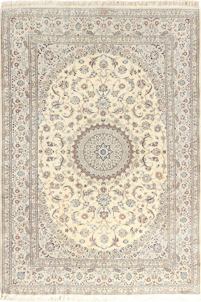 Nain Medallion Hand Knotted Wool & Silk Rug 308x200 cm