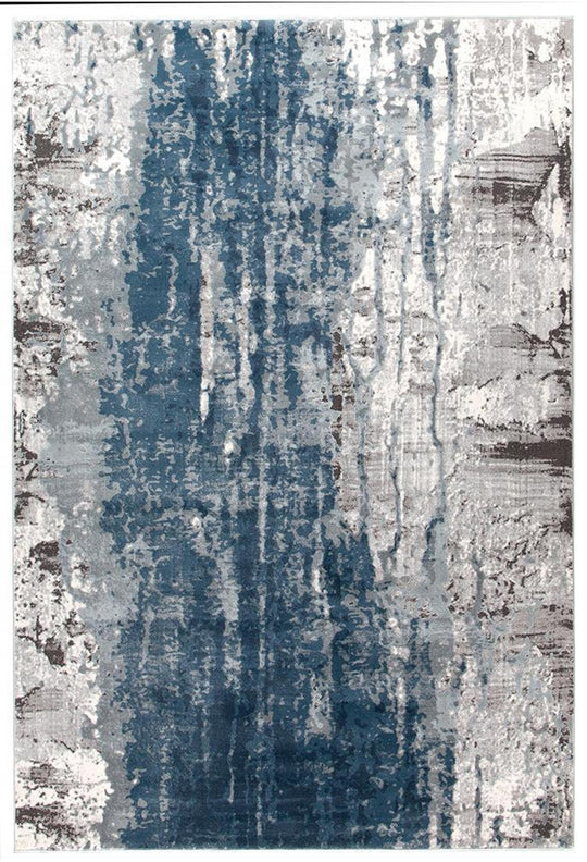Keisha Roxana Distressed Timeless Rug Blue Grey White