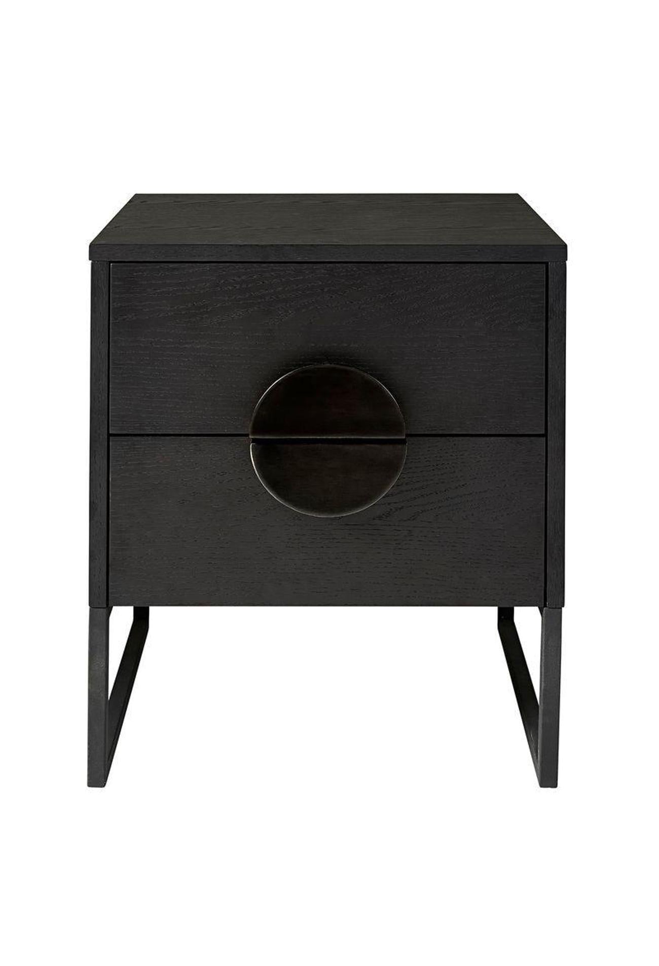 Black timber clearance bedside table