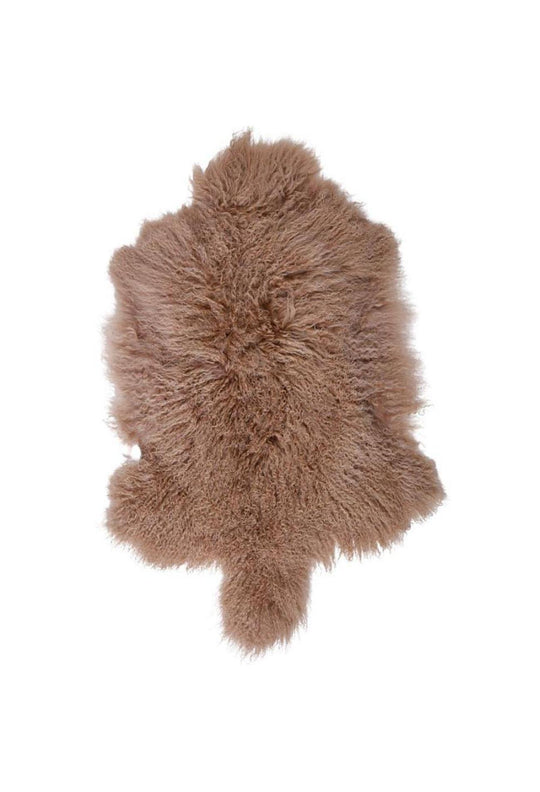 Mongolian Sheepskin Rug - Camel