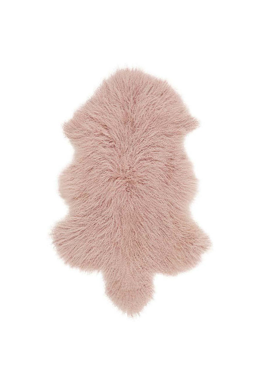 Mongolian Sheepskin Rug - Rose Pink