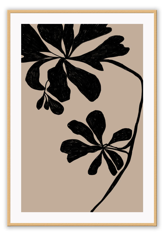 Abstract flower print with black and white background hamptons style modern 