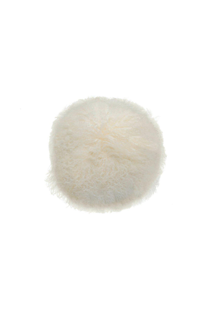 Sheepskin Cushion Round - White