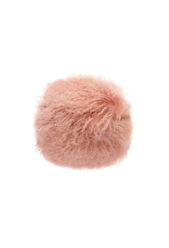 Sheepskin Round Cushion - Pink