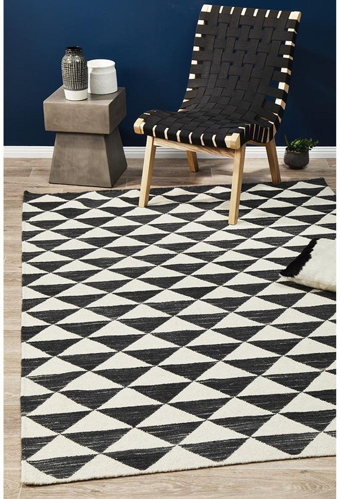 Sudi Astrid Geo Flat Weave Wool Rug