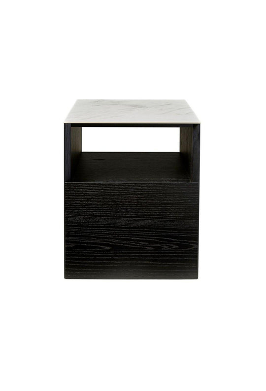 Tina Bedside Table Black & White