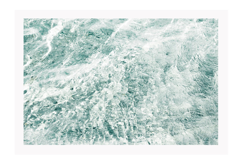 Natural sea ocean landscape print ripple water and white wash waves 