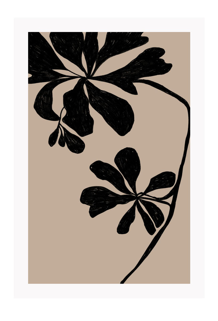Abstract flower print with black and white background hamptons style modern 